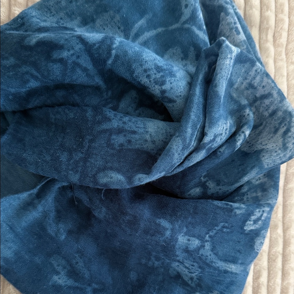 Chaps Blue Patterned Infinity Scarf - Picture 2 of 4